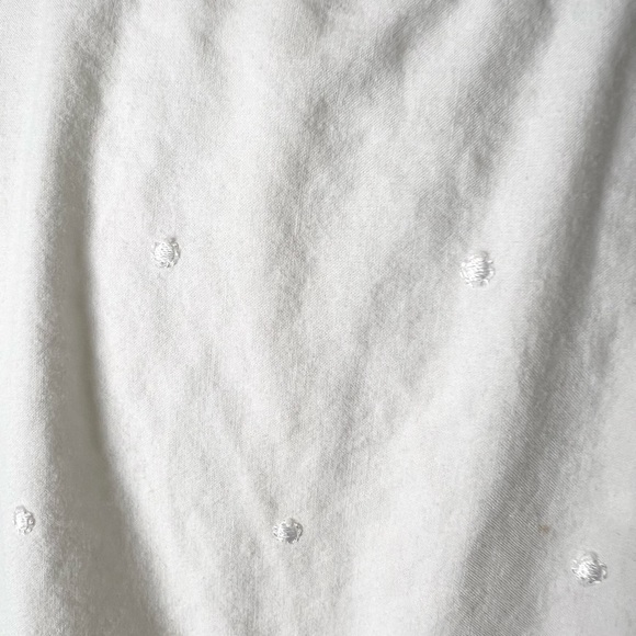 White Cotton lace nightgown button front long sleeve embroidered S/M - Picture 6 of 7